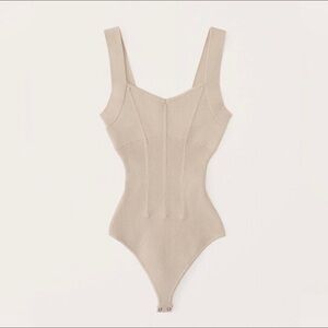NWT Abercrombie Knit Ribbed Bodysuit Cream M
